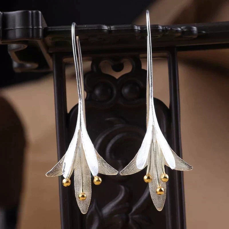 Sterling Silver Floral Earrings