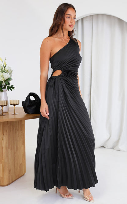 Rachel - Sophisticated Black Maxi Dress