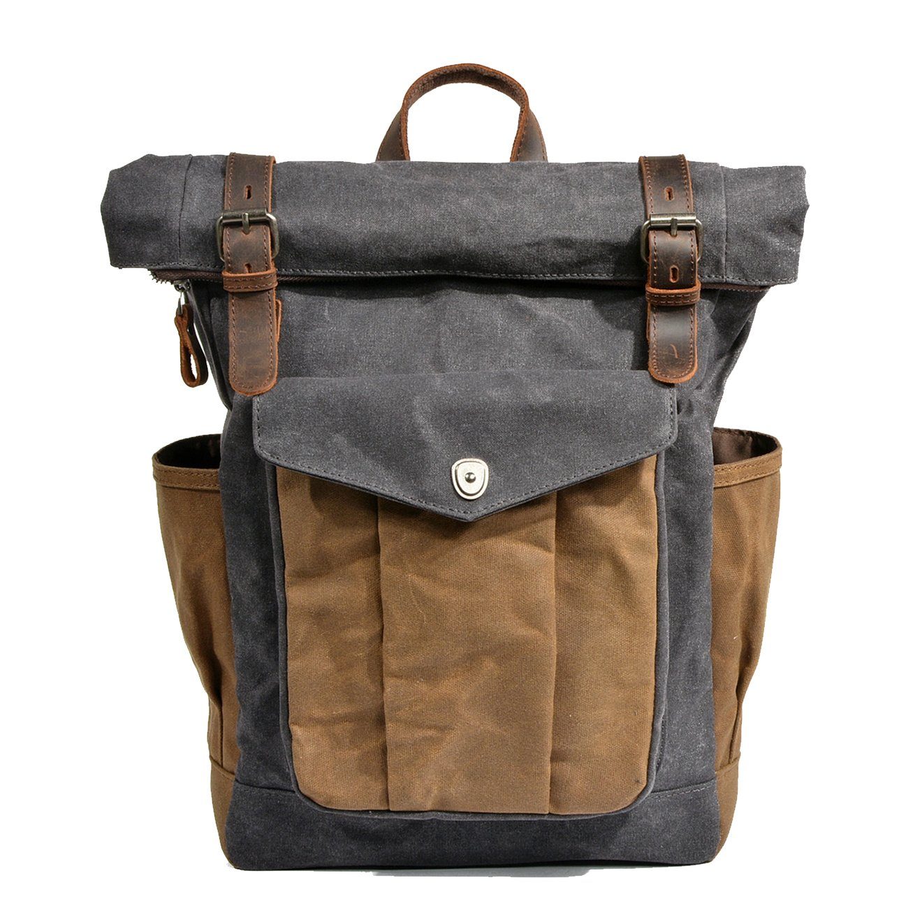 Jace Waxed Canvas Roll-Top Backpack