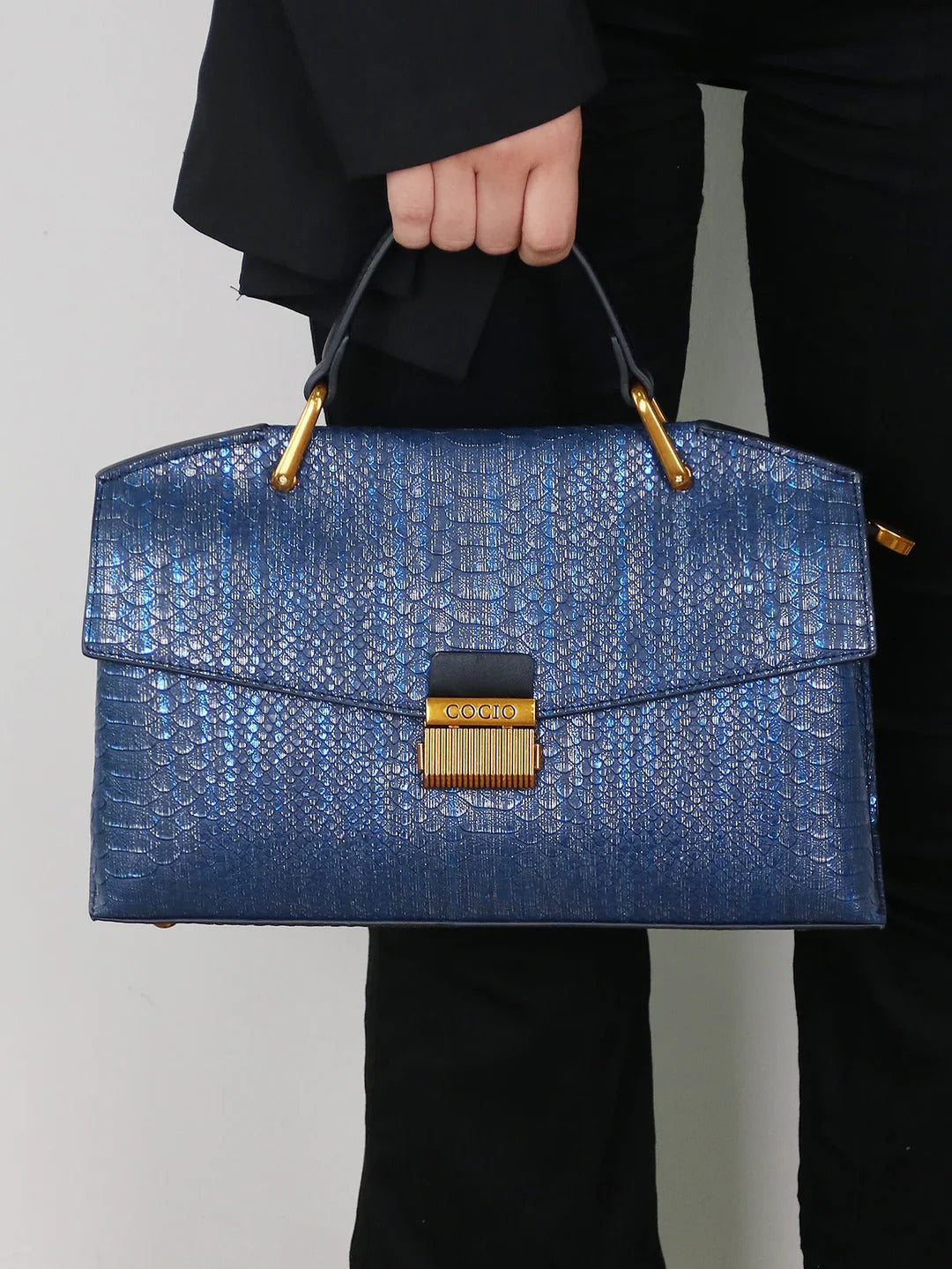Celeste Python-Patterned Tote Bag