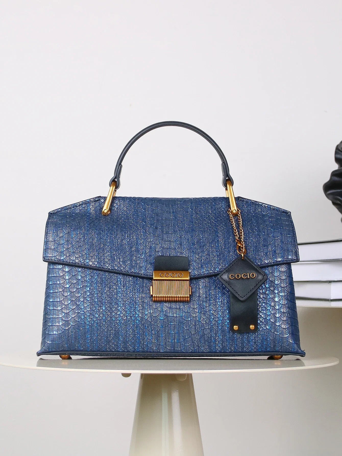 Celeste Python-Patterned Tote Bag