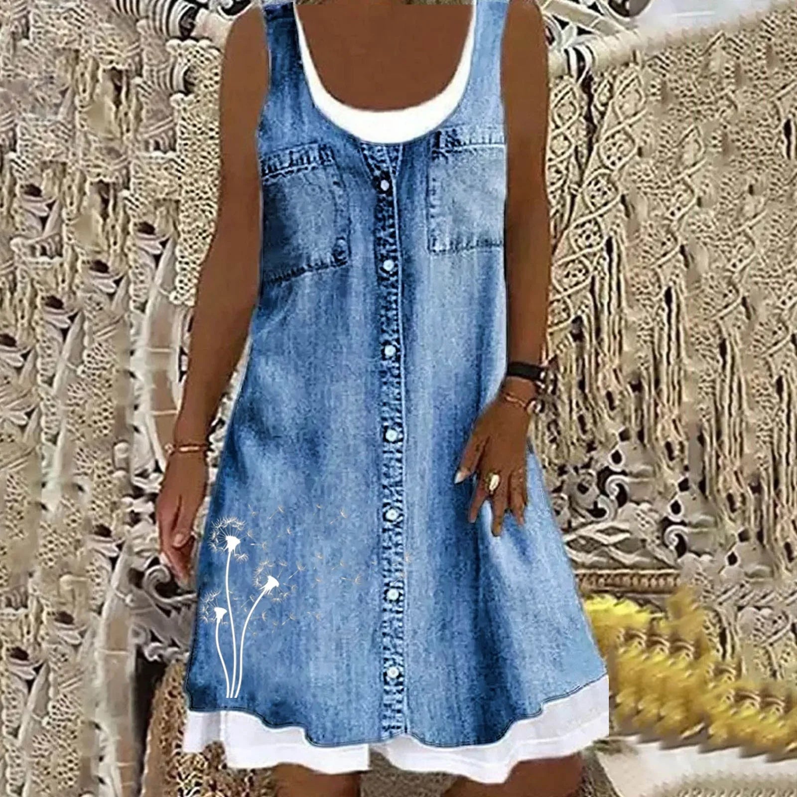 Valo - Graceful Soft Denim Dress