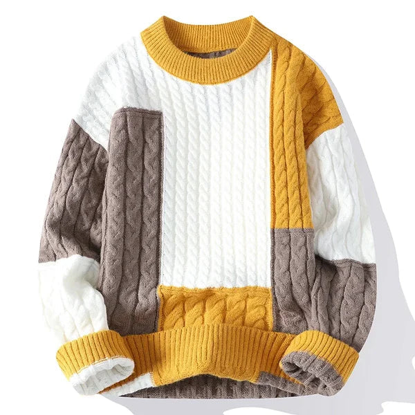 Luxurious Noir™ Patch Knit Sweater