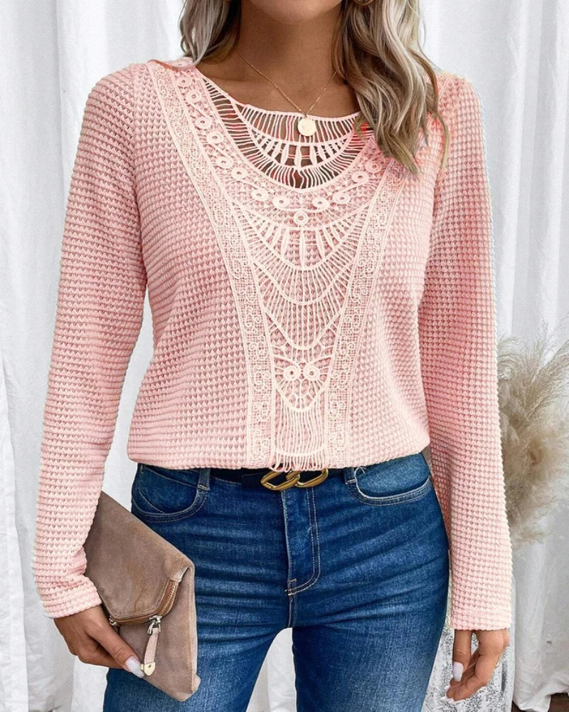 Kendall™ Long Sleeve Top with Round Neck