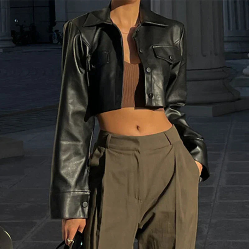 Éloise™ | Chic Faux Leather Jacket