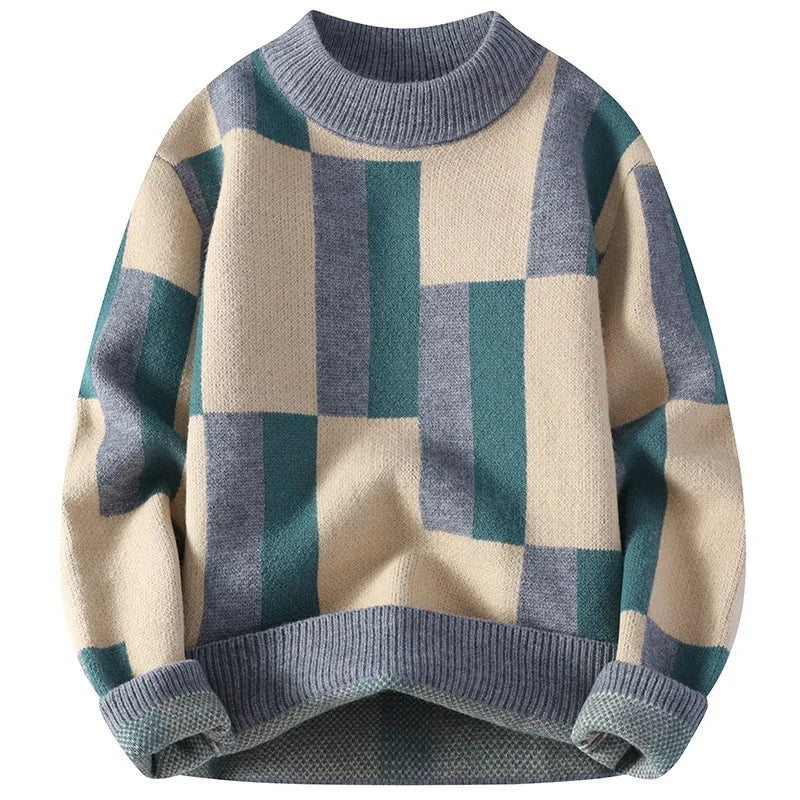 JV™ Stylish Plaid Mock Neck