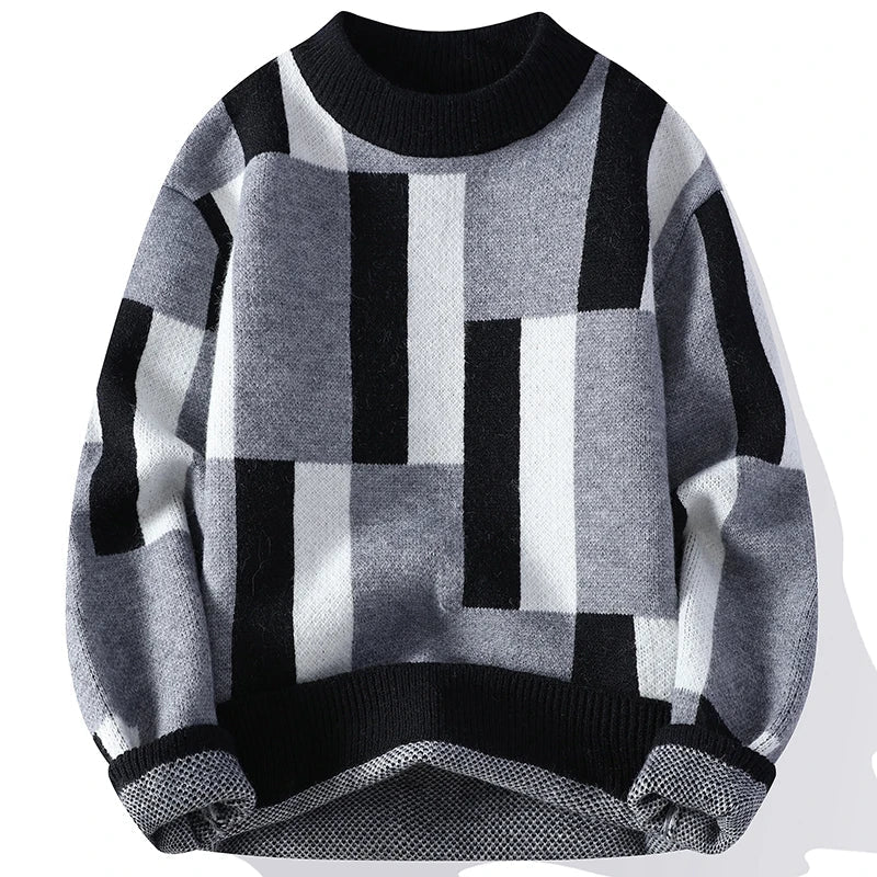 JV™ Stylish Plaid Mock Neck