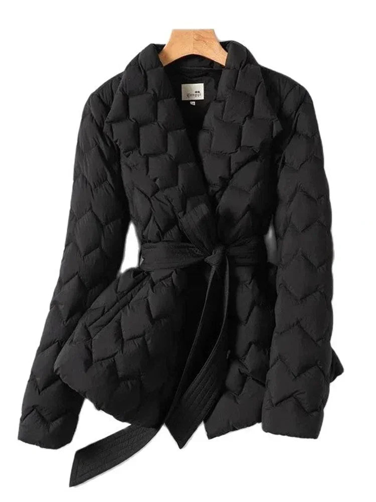 Clara™ - Quilted Belted Wrap Jacket