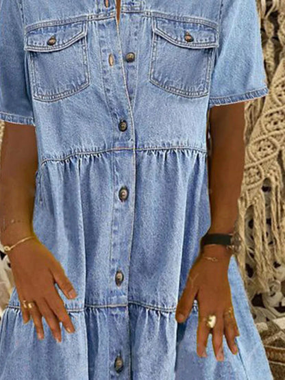 Bohemian Denim Dress - Amy