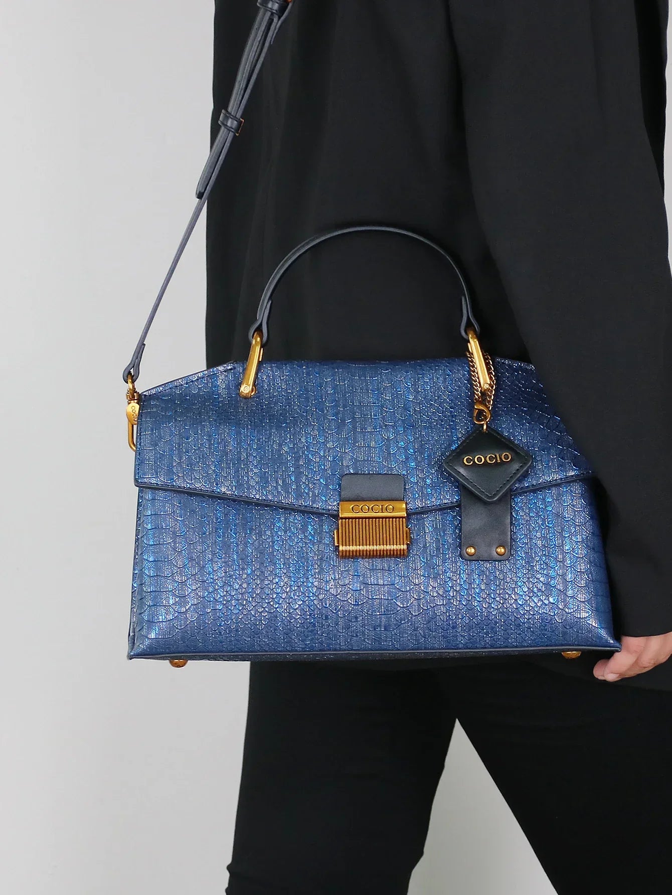 Celeste Python-Patterned Tote Bag