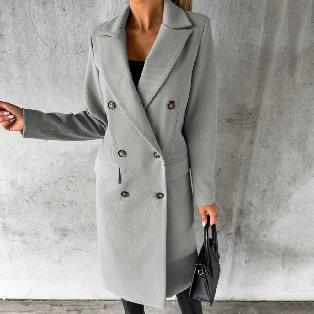 Selene™ - Urban Elegance Wool Trench Coat