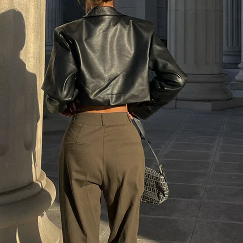 Éloise™ | Chic Faux Leather Jacket