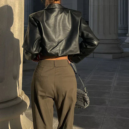 Éloise™ | Chic Faux Leather Jacket