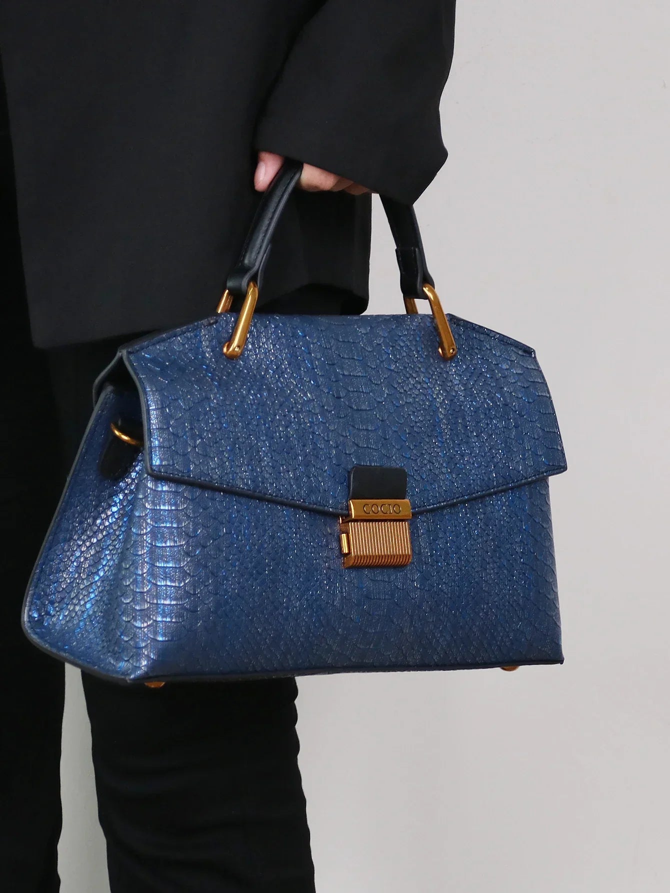 Celeste Python-Patterned Tote Bag