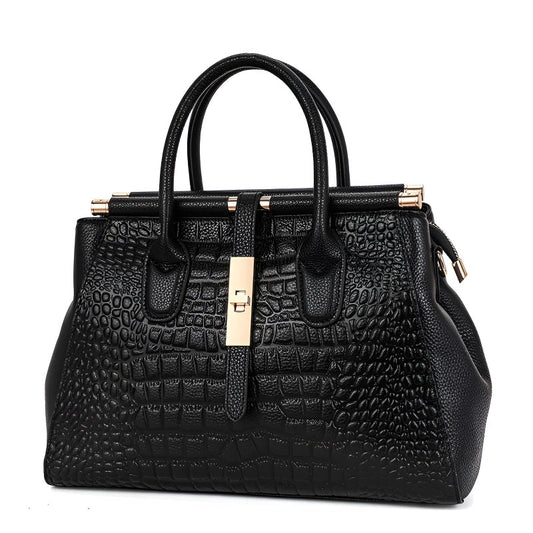 Elysian Crocodile-Pattern Handbag