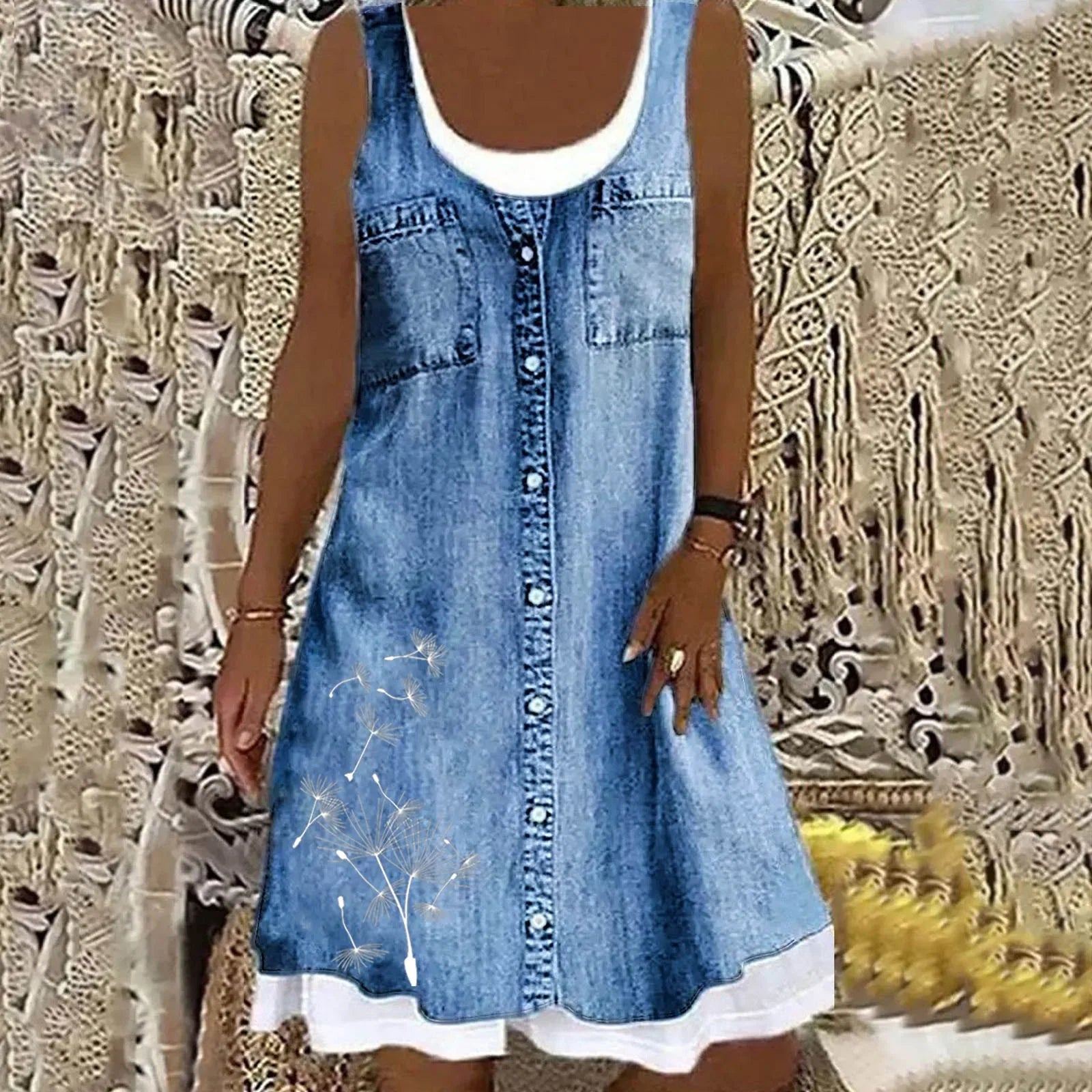 Valo - Graceful Soft Denim Dress