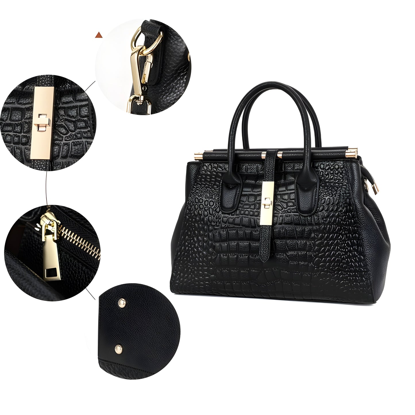 Elysian Crocodile-Pattern Handbag