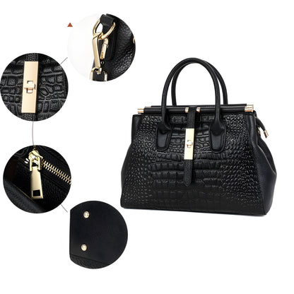 Elysian Crocodile-Pattern Handbag