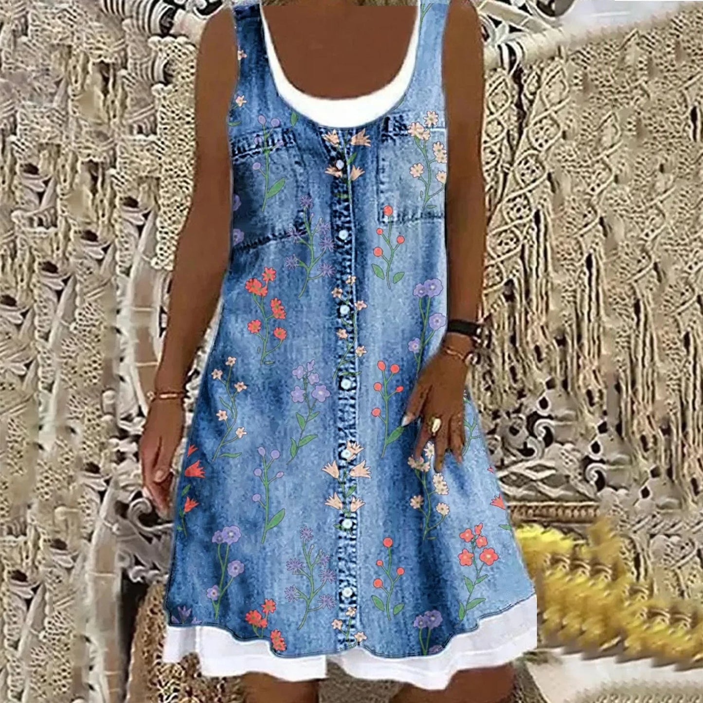 Valo - Graceful Soft Denim Dress