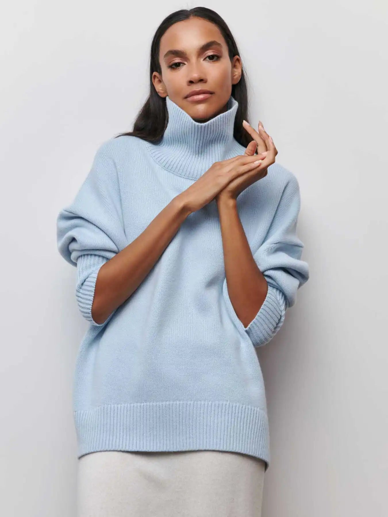 Avery™ - Cozy Turtleneck Knit Sweater
