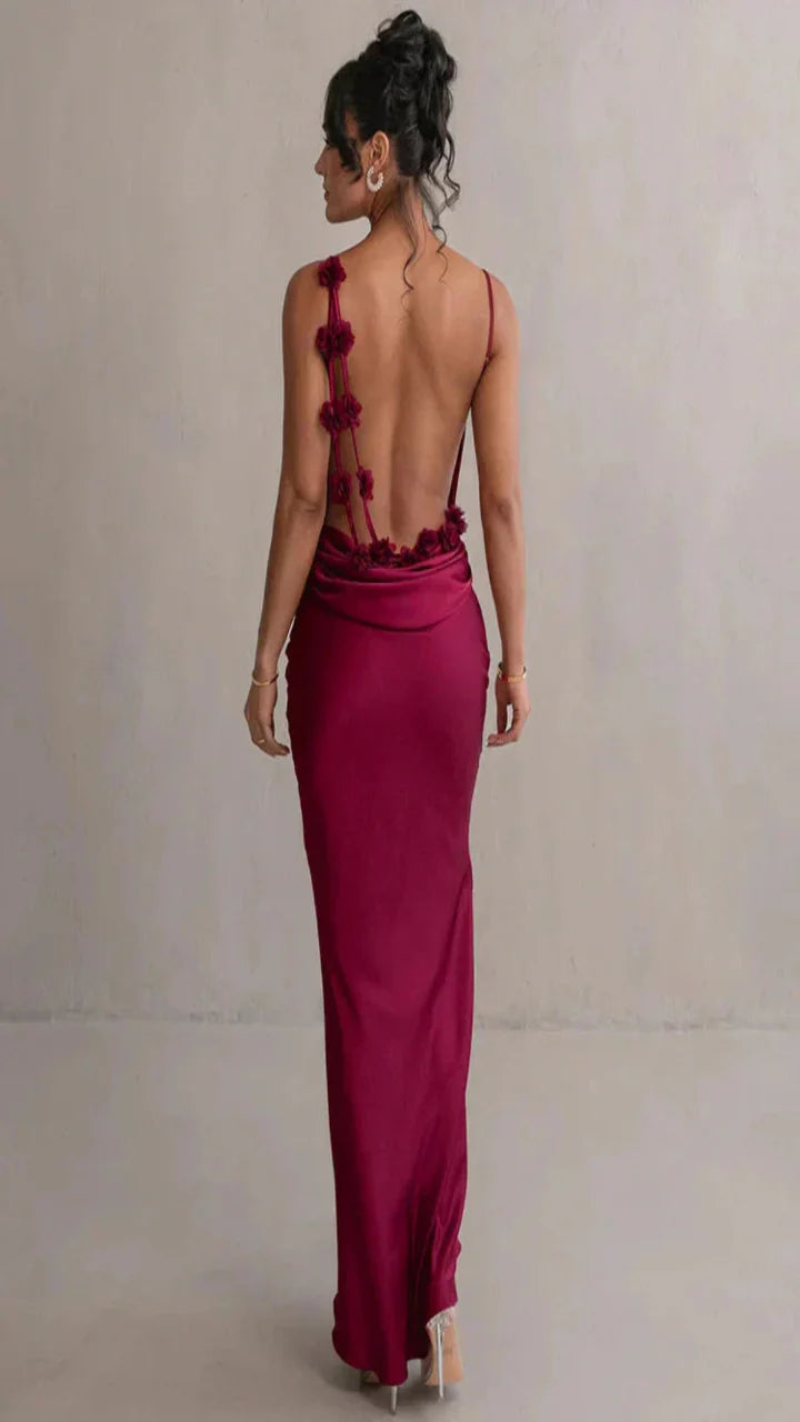 Cassie - Floral Satin Elegance