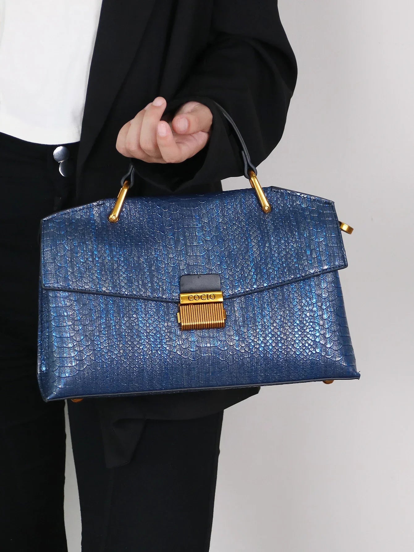Celeste Python-Patterned Tote Bag
