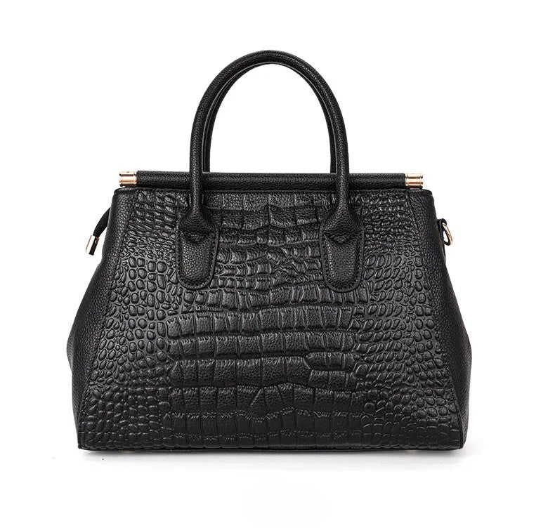Elysian Crocodile-Pattern Handbag