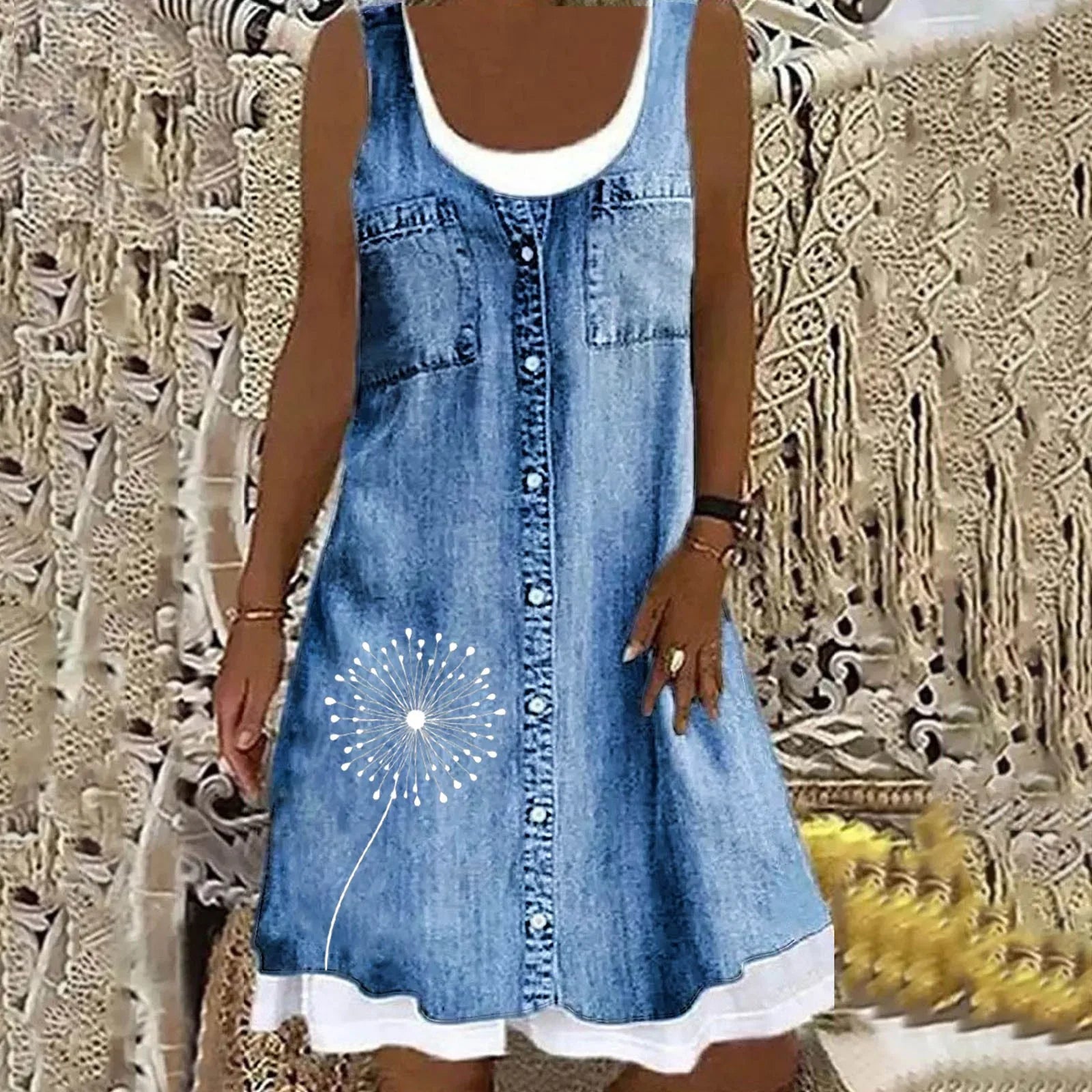 Valo - Graceful Soft Denim Dress