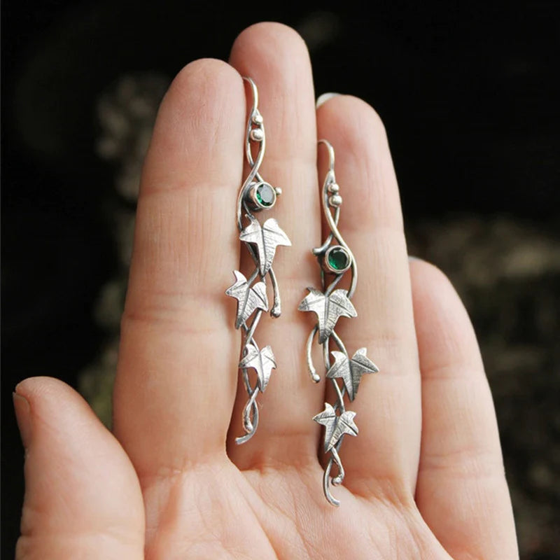 Retro Leaf-Inspired Elf Earrings