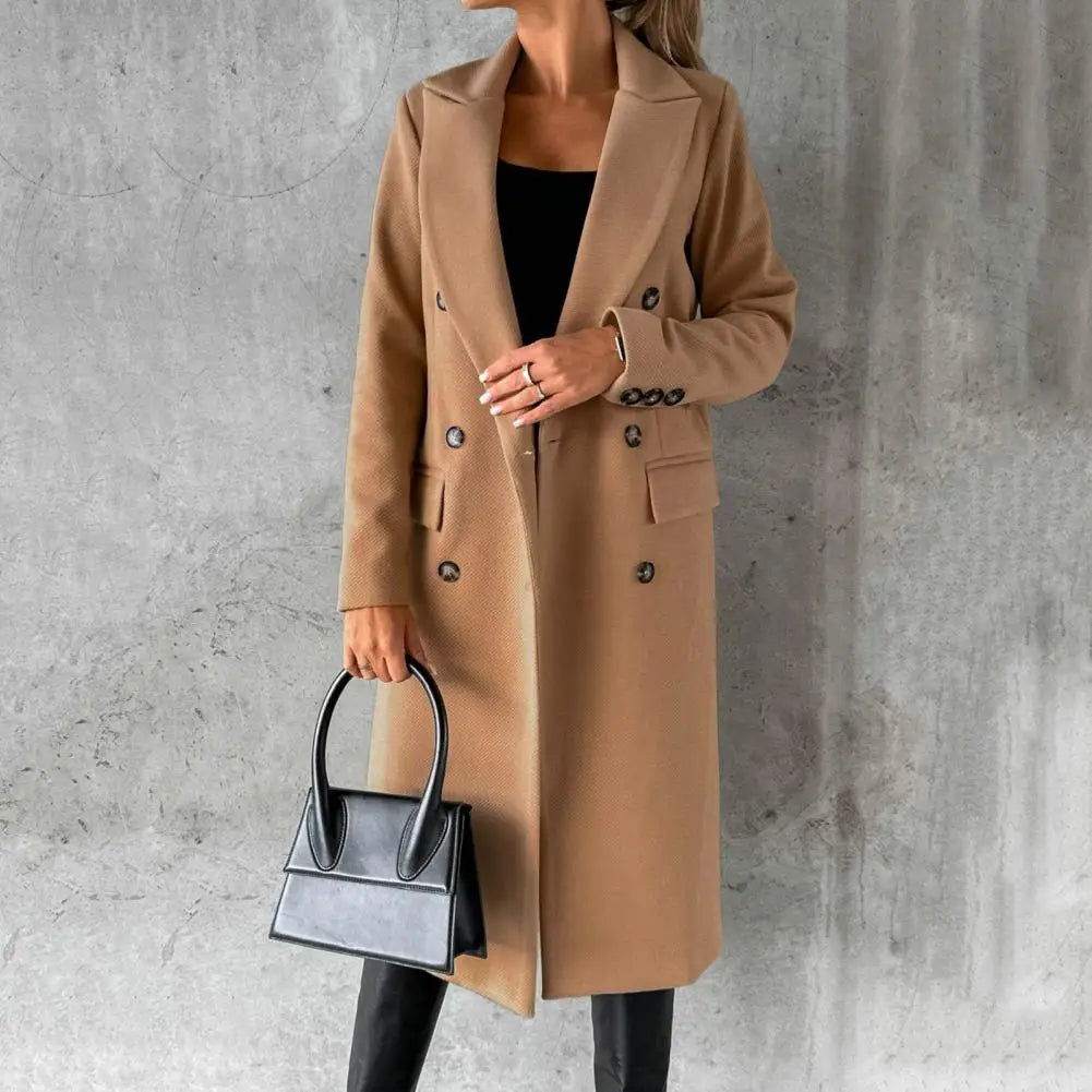Selene™ - Urban Elegance Wool Trench Coat