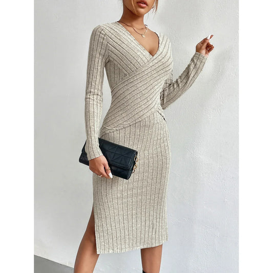 Sienna™ - Elegant Knit Midi Dress