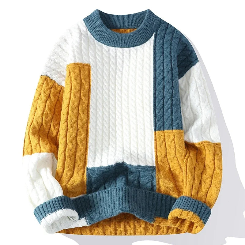 Luxurious Noir™ Patch Knit Sweater