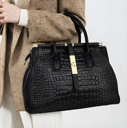 Elysian Crocodile-Pattern Handbag