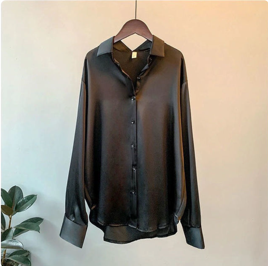 Lily™ | Elegant Satin Button-Up Shirt
