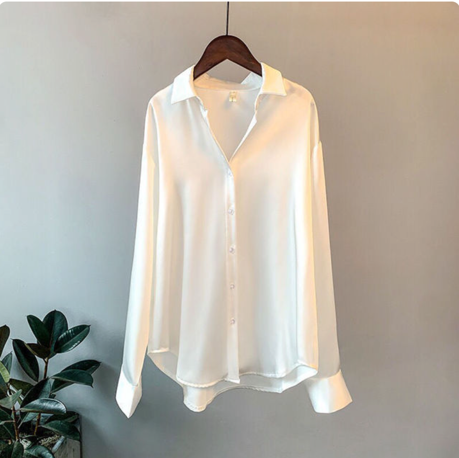 Lily™ | Elegant Satin Button-Up Shirt