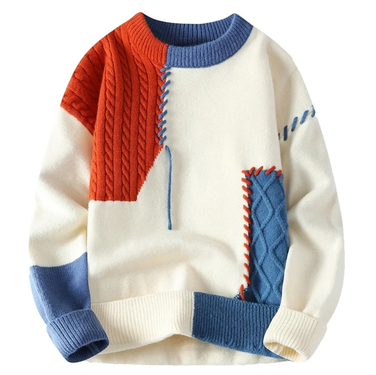Ethan™ - Colorful Patchwork Knit Sweater