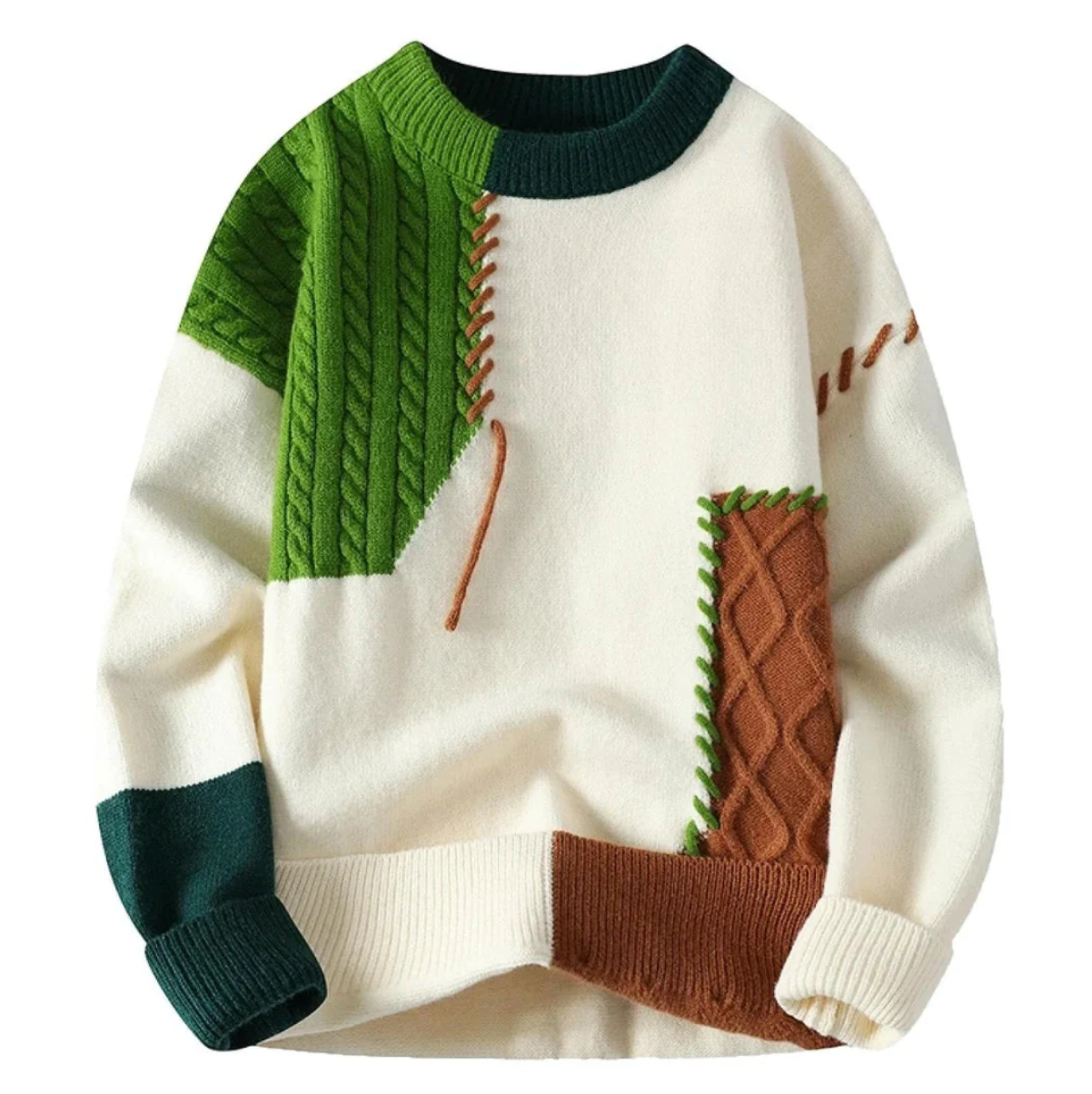 Ethan™ - Colorful Patchwork Knit Sweater