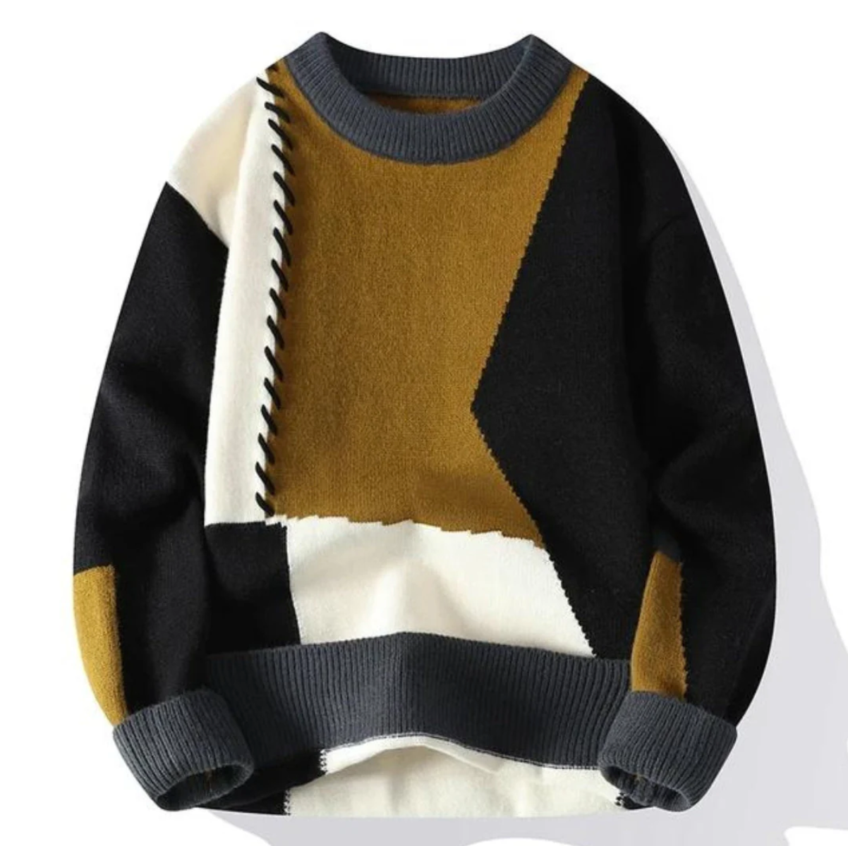 Ethan™ - Colorful Patchwork Knit Sweater