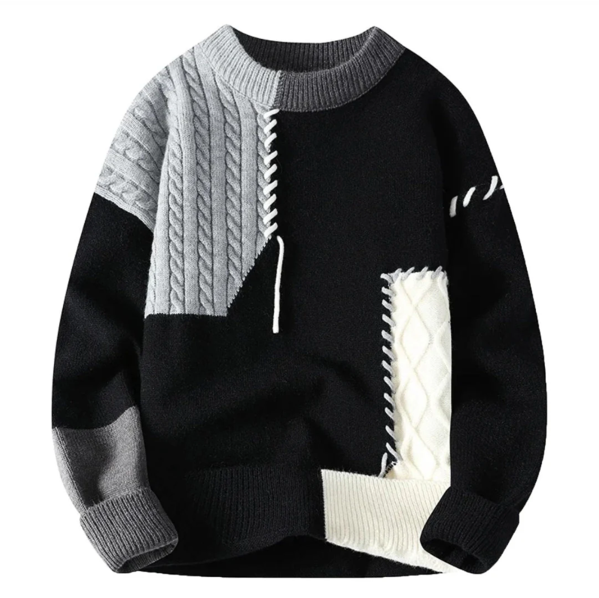 Ethan™ - Colorful Patchwork Knit Sweater