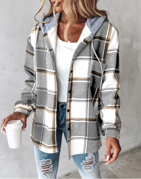 Sierra™ Checkered Hooded Flannel Coat
