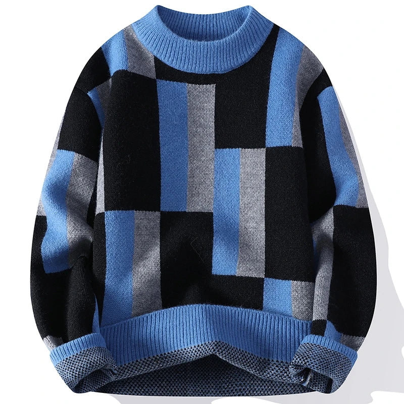 JV™ Stylish Plaid Mock Neck