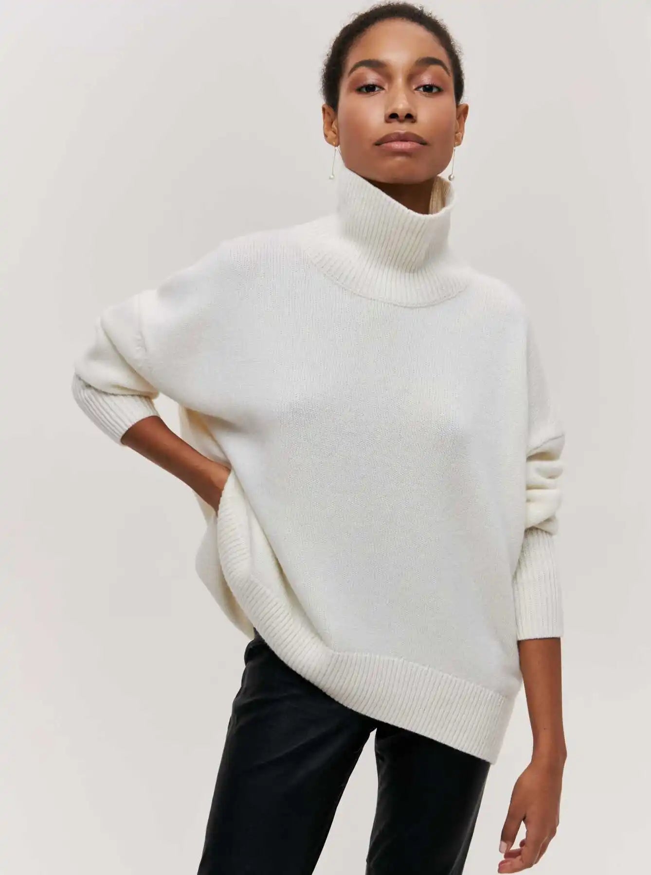 Avery™ - Cozy Turtleneck Knit Sweater