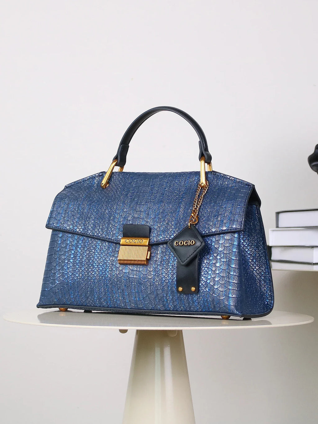 Celeste Python-Patterned Tote Bag