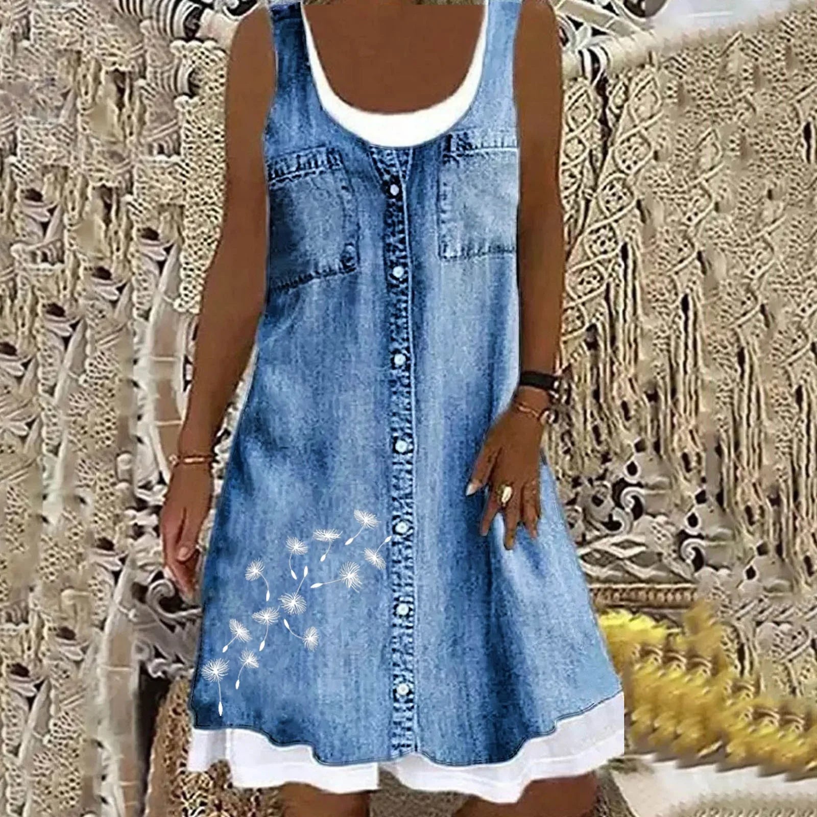 Valo - Graceful Soft Denim Dress
