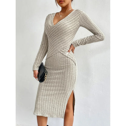 Sienna™ - Elegant Knit Midi Dress