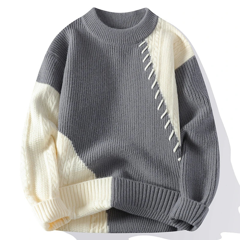 Caelum™ Colorful Patchwork Knit Sweater