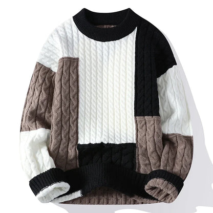 Luxurious Noir™ Patch Knit Sweater