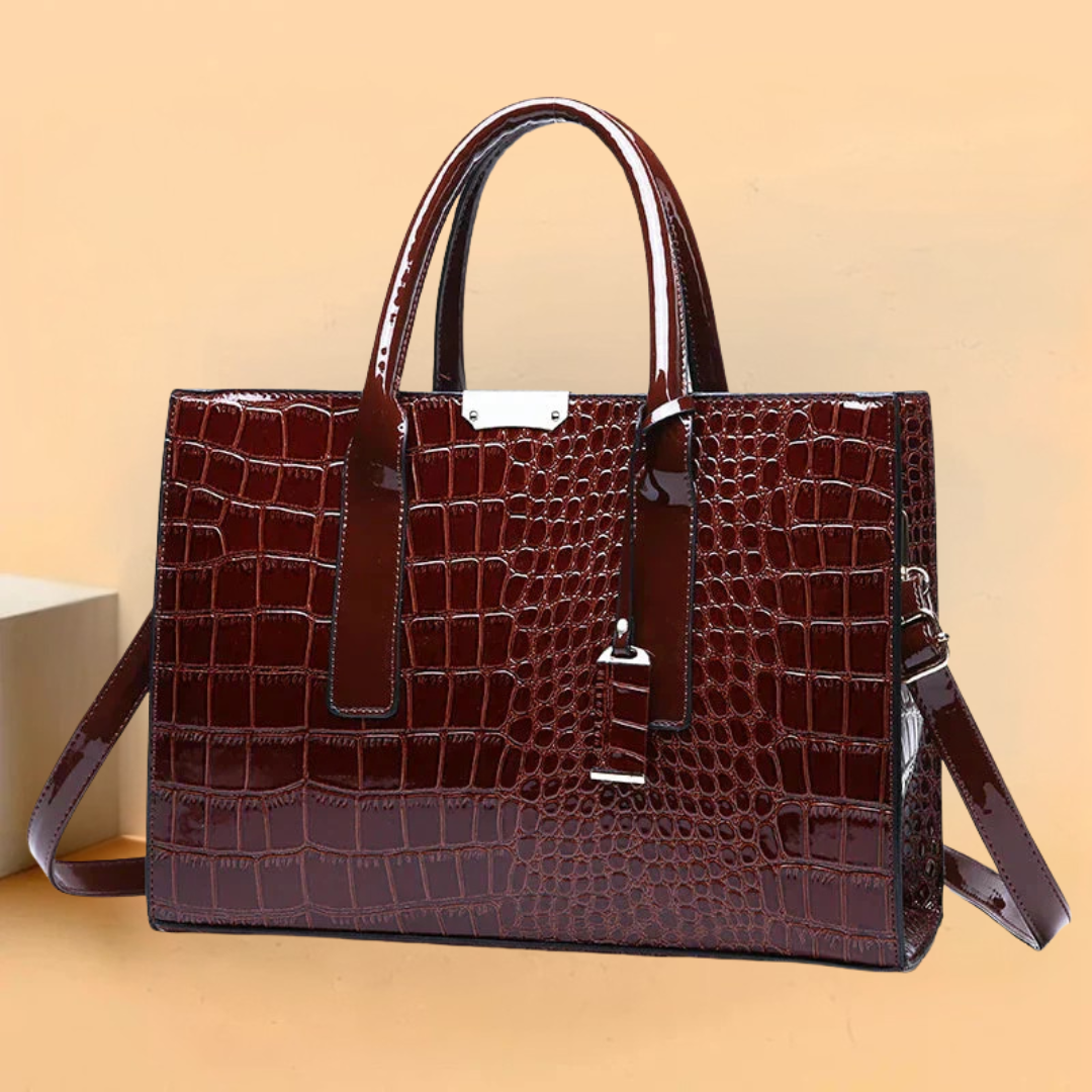 Ariel Croc-Embossed Handbag