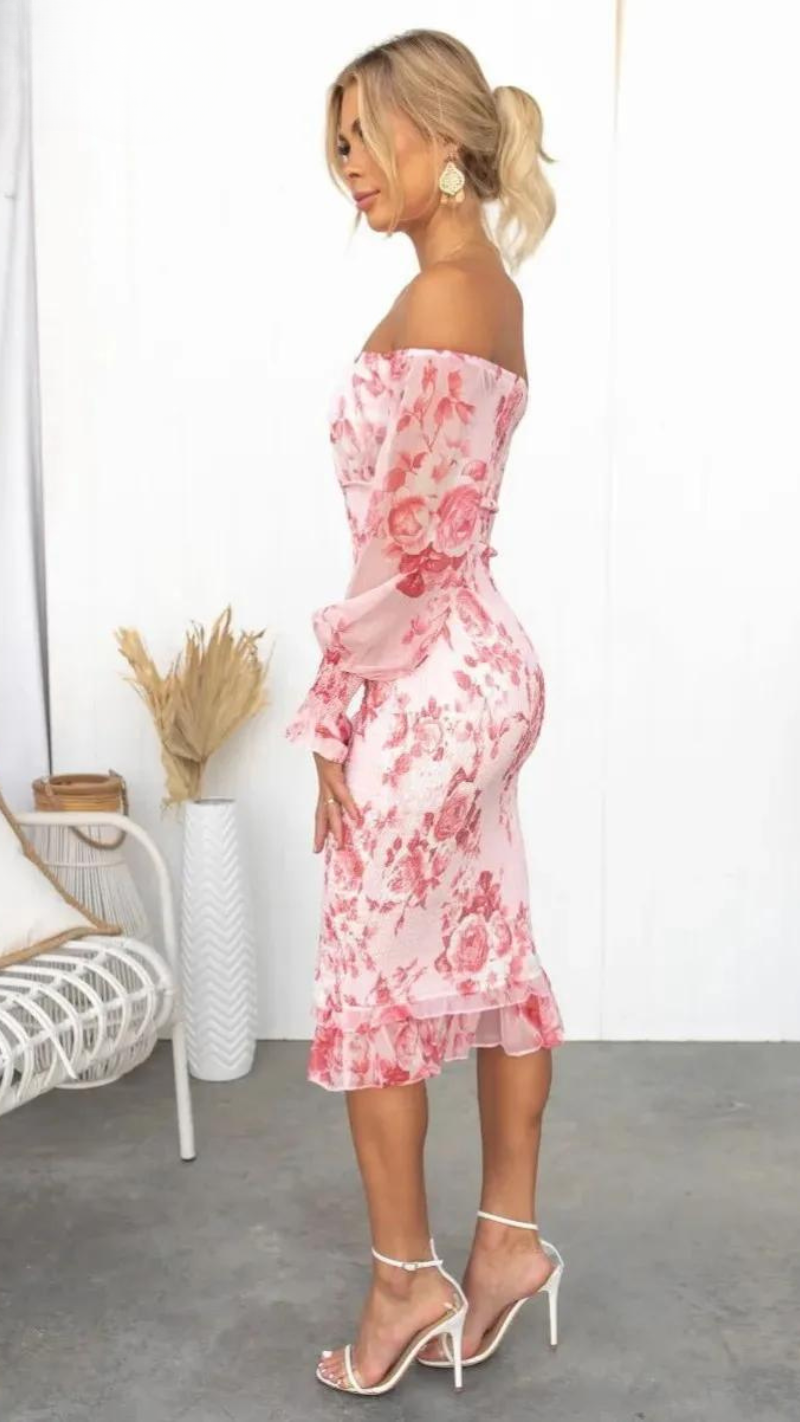 Daniela - Off-Shoulder Midi Gown