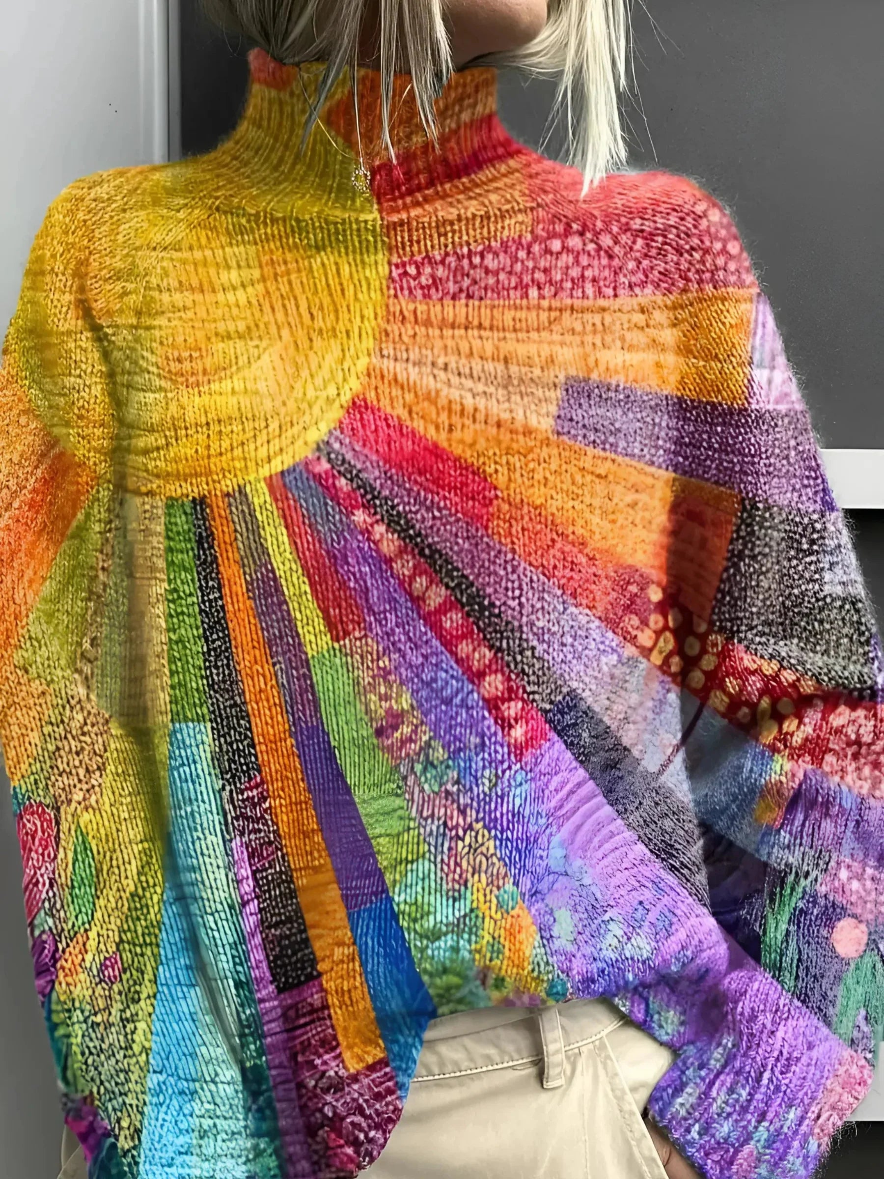 Zelie™ Vibrant Multicolor Turtleneck